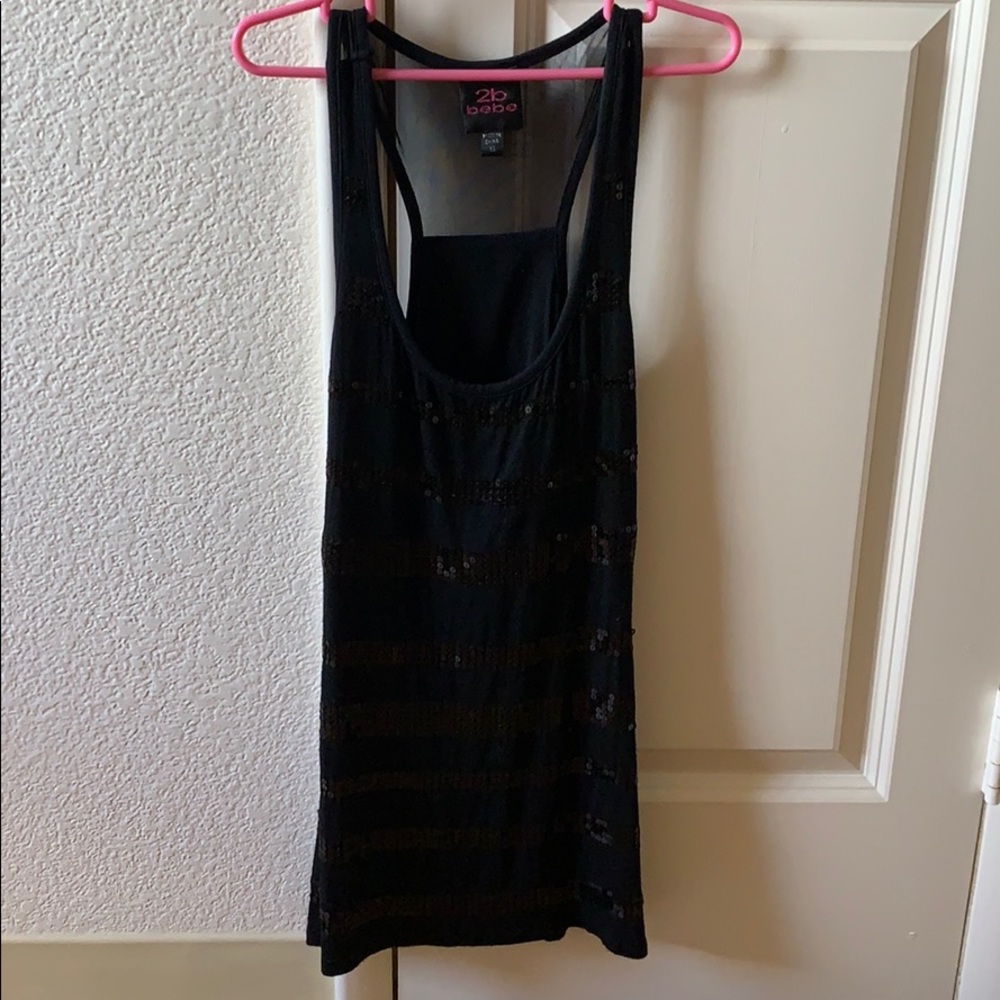 Bebe black sparkle tank top